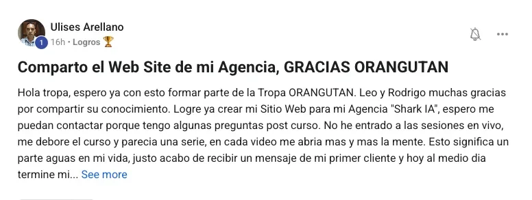 Testimonio de alumno en la comunidad