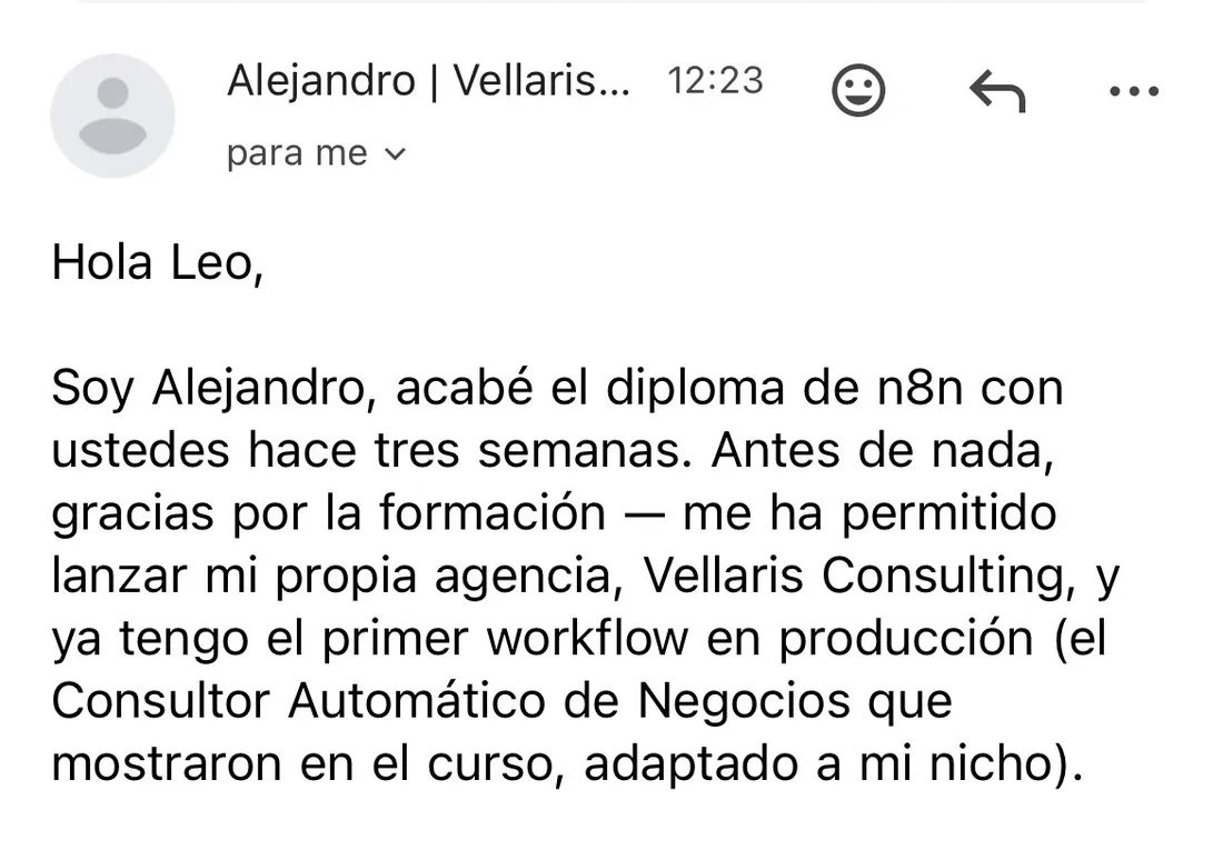 Testimonio de alumno en la comunidad